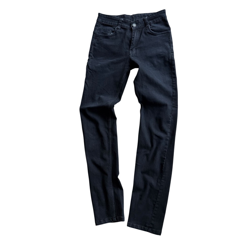 Black Slim Fit Jeans Streetwear Minimalist  Grunge Goth Dark Wash Sz 26